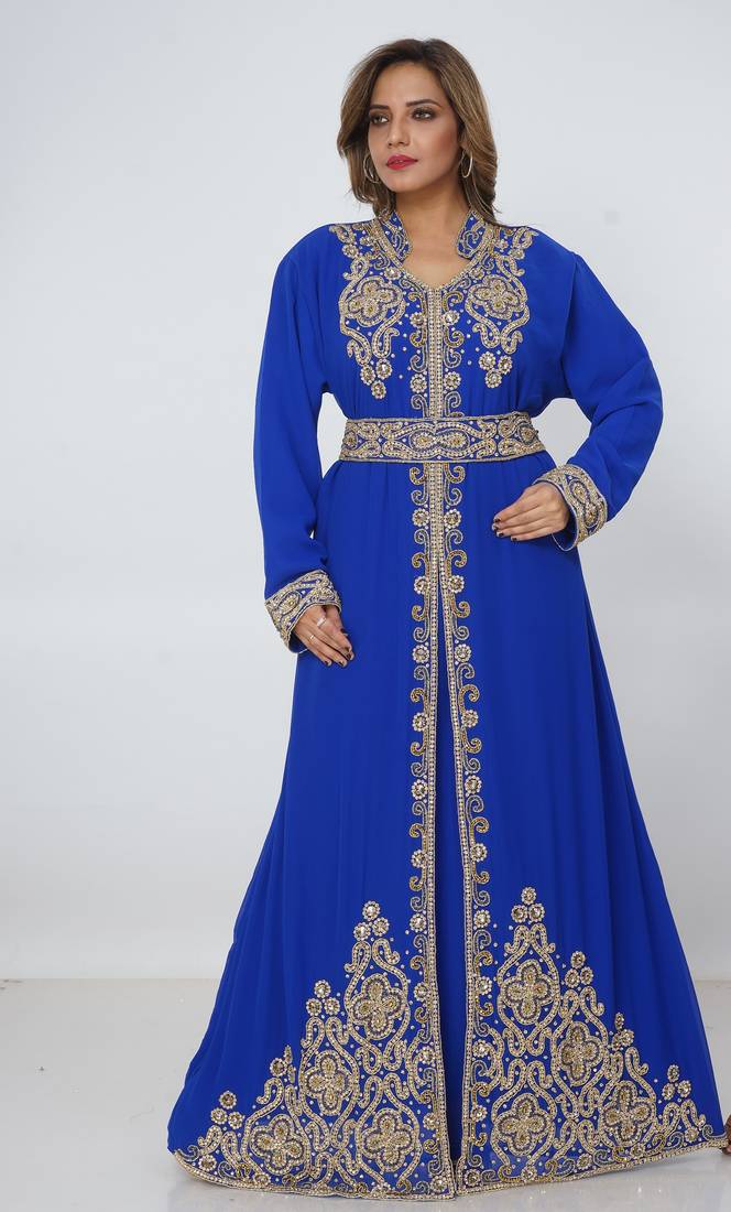 Dubai Kaftan Women Dress Long Gown Farasha Morocco Wear