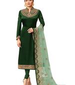 Green Embroidered Georgette Salwar