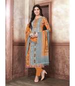 multicolor embroidered lawn semi stitched salwar with dupatta