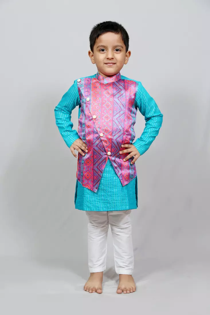 Dhoti and kurta with attached jacket