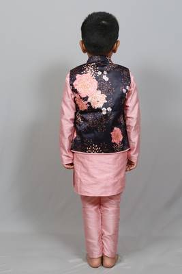 kurta and pant with heavy swede jacket 2