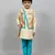 kurta pajama with crossed printed jacket