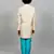 kurta pajama with crossed printed jacket