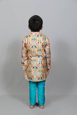 printed kurta and plain pant 2