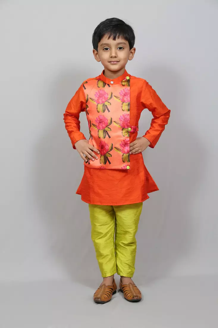 kurta with attached jacket and pant