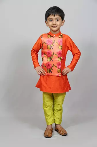 kurta with attached jacket and pant