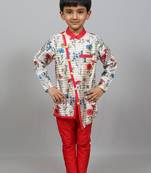 cross pattern kurta with churidaar pant