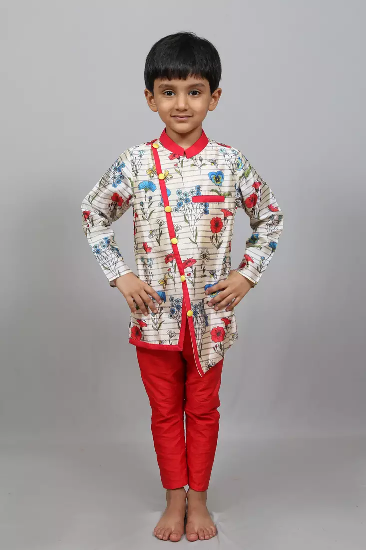 cross pattern kurta with churidaar pant