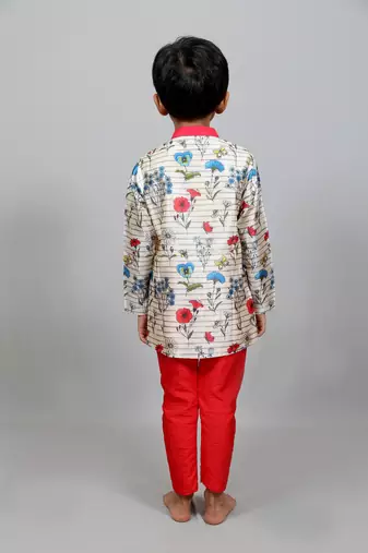 cross pattern kurta with churidaar pant
