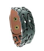 Saizen Hand-Woven Black & Brown Leather Bracelet For Men
