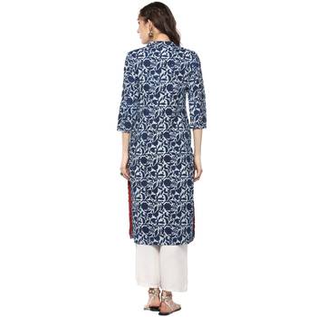 combo of cotton and rayon red and blue kurti 3