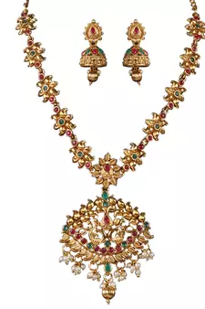 Leaf Style Shape Peacock ZINC Necklace