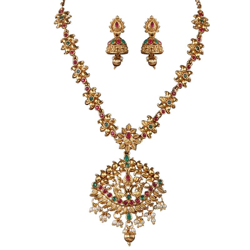 Leaf Style Shape Peacock ZINC Necklace