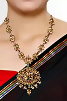 Leaf Style Shape Peacock ZINC Necklace