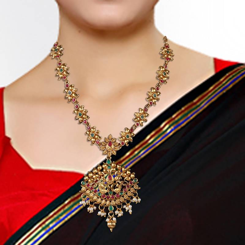 Leaf Style Shape Peacock ZINC Necklace