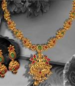 Dancing Peacock LAXMI JI Temple ZINC Necklace