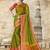 Green woven cotton silk saree with blouse