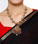 Laxmi Ji Base Multi Peacock Zinc Temple Necklace