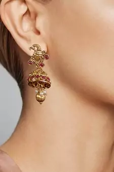 Laxmi Ji Base Multi Peacock Zinc Temple Necklace
