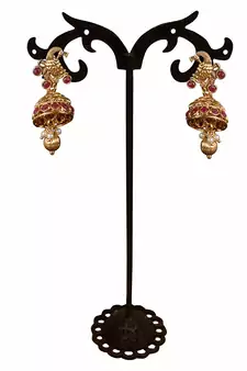 Laxmi Ji Base Multi Peacock Zinc Temple Necklace