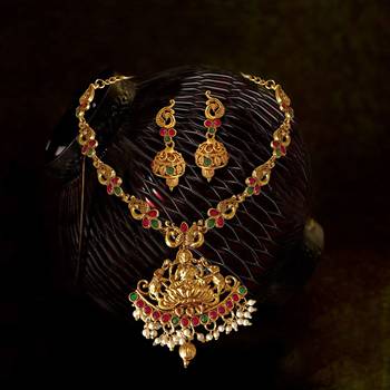 Peacock Segmented ZINC Temple Necklace 1