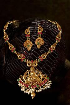 Peacock Segmented ZINC Temple Necklace