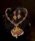 Peacock Segmented ZINC Temple Necklace