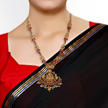 Peacock Base LAXMI JI ZINC Temple Necklace 3
