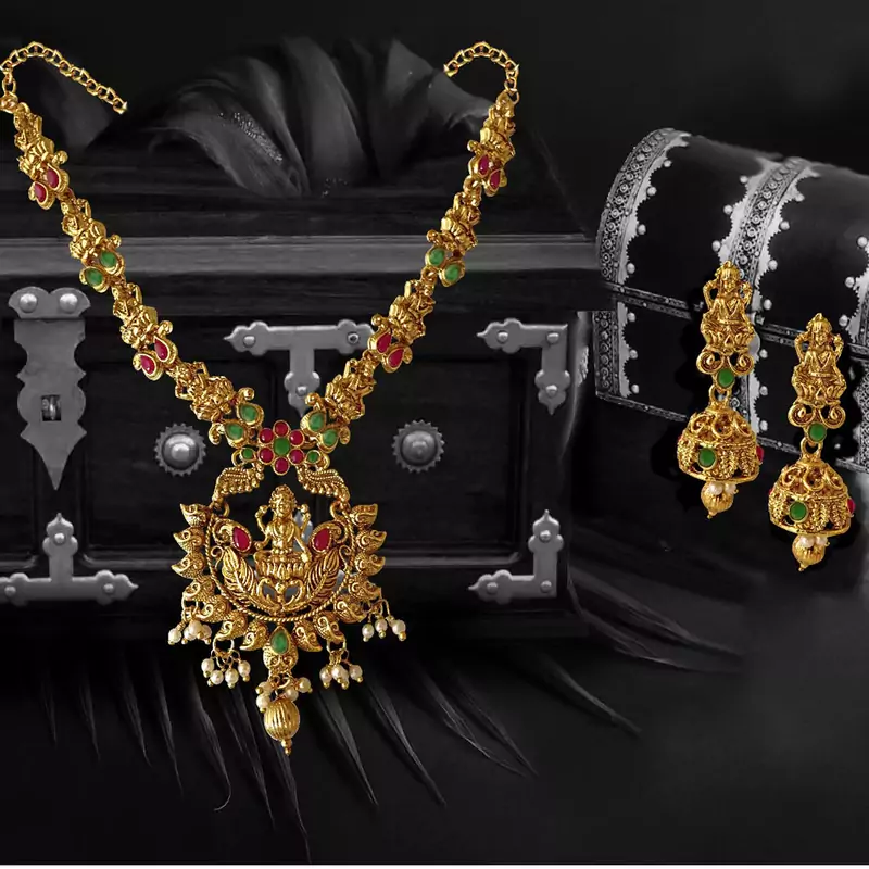 LAXMI JI Dual Leaf ZINC Necklace