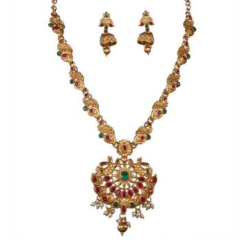 Half Circle Style Peacock ZINC Necklace 2