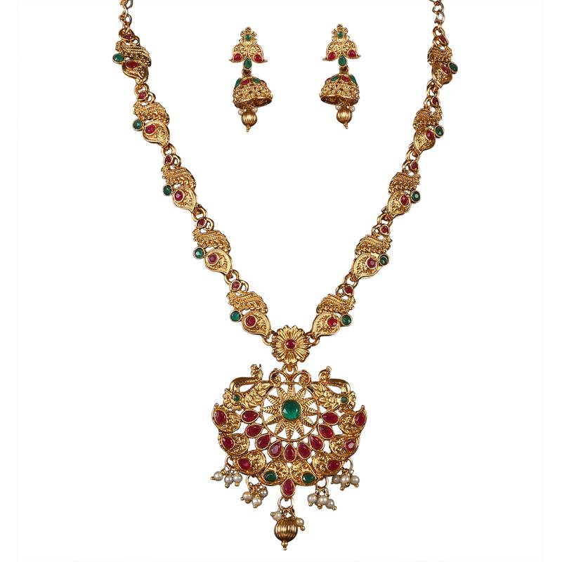 Half Circle Style Peacock ZINC Necklace