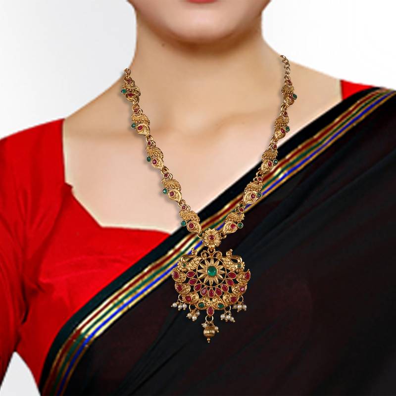 Half Circle Style Peacock ZINC Necklace