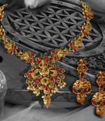 Peacock Shape Temple ZINC Necklace