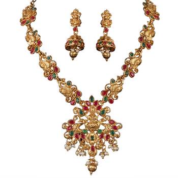 Peacock Shape Temple ZINC Necklace 2