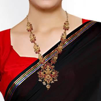 Peacock Designed Temple ZINC Necklace 3