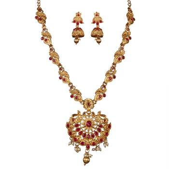 Center Sunflower Shape Peacock ZINC Necklace 2