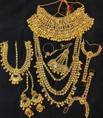 Charming Jewelry Designer WhiteGolden CZ Pearl Kundan Full Bridal Jewelry Set