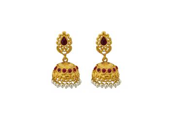 Kemp Designer Laxmi ji Elephant Ruby Round Necklace Set 3