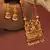 Kemp Designer Temple Laxmi Ji Doli Style Ruby Green High Gold Plated Long Necklace Jewellery Set
