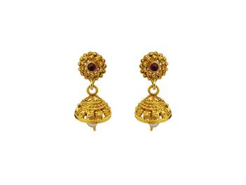 Kemp Designer Temple High Gold Plated Round Shaped Mala Beads Ruby Long Necklace Set Jewellery 3