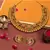 U Shape zinc Necklace Set Jewelry for Women with Multicoloured Leaf Shaped Pearls