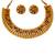 U Shape zinc Necklace Set Jewelry for Women with Multicoloured Leaf Shaped Pearls