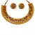 U Shape zinc Necklace Set Jewelry for Women with Multicoloured Leaf Shaped Pearls