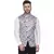 Grey Printed Satin Nehru Jacket