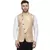 Gold Printed Jacquard Nehru Jacket