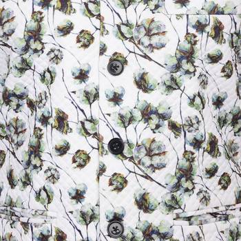 White printed pure cotton knitted stretch nehru-jacket 3