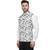 White printed pure cotton knitted stretch nehru-jacket
