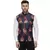 Blue Printed Satin Nehru Jacket