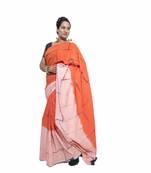 Multicolor Bagru Print Cotton Mulmul Saree With Blouse