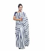 Multicolor Bagru Print Cotton Mulmul Saree With Blouse